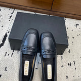 Men's Black Calfskin Double C Loafers with Stitching |G39396X5673094305