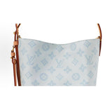 All In BB Bucket Bag in Messenger Blue, crafted from coated canvas with natural cowhide trim |M27529
