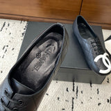 Women's Sheepskin Black & White Diamond Quilting Kangpeng Series Ballet Flats |G24712