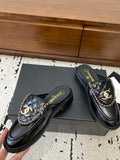 Women's Black Lambskin Diamond-Quilted Double C Buckle Mule/Loafer |G45474 X01000 94305
