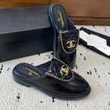 Women's Black Lambskin Diamond-Quilted Double C Buckle Mule/Loafer |G45474 X01000 94305