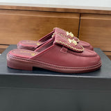 Women's Burgundy Diamond-Quilted Leather CC Buckle Loafers| G46799 B22185 U4155