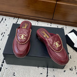 Women's Burgundy Diamond-Quilted Leather CC Buckle Loafers| G46799 B22185 U4155