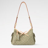 Carryall Cargo PM Handbag in Khaki Denim |M27623
