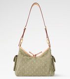 Carryall Cargo PM Handbag in Khaki Denim |M27623