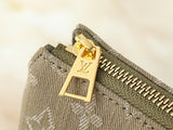 Coussin PM Handbag in Khaki Cotton Denim |M28360