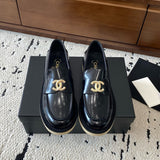 Women's Black Patent Leather/Calfskin Loafers |G46796-B22177-94305