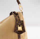 Express MM Handbag in Hazelnut Brown Soft Suede |M26358