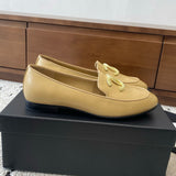 Women's Beige Lambskin Loafers with Pearl Double C Logo G35797 X01000 ND354