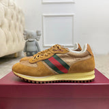 Women's Re-Motion Sneakers (Camel GG Canvas and Suede) |840291 AAEW3 9548