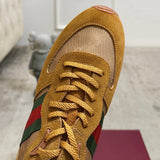 Men's Re-Motion Sneakers (Camel GG Canvas and Suede) |832461 AAEW3 9548