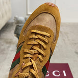 Men's Re-Motion Sneakers (Camel GG Canvas and Suede) |832461 AAEW3 9548