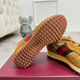 Men's Re-Motion Sneakers (Camel GG Canvas and Suede) |832461 AAEW3 9548