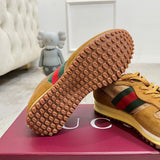 Men's Re-Motion Sneakers (Camel GG Canvas and Suede) |832461 AAEW3 9548