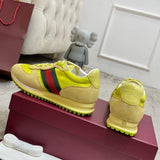 Women's Re-Motion Collection Yellow GG Nylon and Suede Sneakers |840291 AAEW3