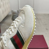 Women’s Re-Motion Series White GG Canvas and Suede Sneakers| 832918 AAEZM 9067