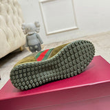 Women's Re-Motion Series GG Nylon Dark Green Low-Top Sneakers| 832918 AAEZM 3754