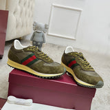 Men's Re-Motion Series GG Nylon Dark Green Low-Top Sneakers| 832461 AAEW3 3041