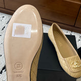 Women's Beige Lambskin Diamond-Quilted Flap Buckle CC Loafers |G36646 X01000 U5432