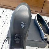 Women's Black Lambskin and Patent Calfskin Ballet Flats| G46663 B21588 94305