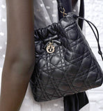 2026 Adiorable Black Mini Bucket Bag |S2611OUQA_M900