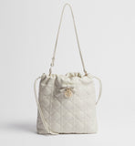 2026 Mini Bucket Bag Latte Woven Lambskin| S2611OUQA_M030