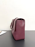 2026 Maxi Flapbag Large Flap Bag in Dark Burgundy Grained Calfskin |AS6233-B24008-U8393