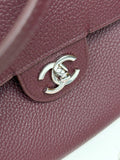 2026 Maxi Flapbag Large Flap Bag in Dark Burgundy Grained Calfskin |AS6233-B24008-U8393