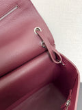 2026 Maxi Flapbag Large Flap Bag in Dark Burgundy Grained Calfskin |AS6233-B24008-U8393