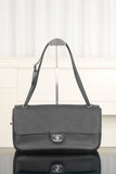 2026 Spring/Summer 2026 Collection Large Flap Bag in Black Grained Calfskin| AS6231-B24008-94305