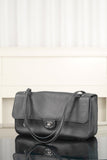 2026 Spring/Summer 2026 Collection Large Flap Bag in Black Grained Calfskin| AS6231-B24008-94305