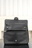 2026 Spring/Summer 2026 Collection Large Flap Bag in Black Grained Calfskin| AS6231-B24008-94305