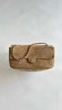 2026 Souplissimo Dark Beige Suede Oversized Flap Bag |AS6281-B24009-U9390