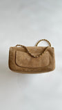 2026 Souplissimo Dark Beige Suede Oversized Flap Bag |AS6281-B24009-U9390