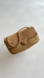 2026 Souplissimo Dark Beige Suede Oversized Flap Bag |AS6281-B24009-U9390