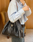 2026 Panda-Print Color-Block Small Bucket Bag| AS5293 B20304 94305