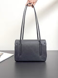 2026 Preppy Coco Small Flap Bag in Black Shiny Grained Calfskin| AS6130 B23483 94305