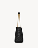 Medium Niki Tote Bag, Black Distressed Vintage Cowhide Leather 8711510EN071000