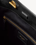 Medium Niki Tote Bag, Black Distressed Vintage Cowhide Leather 8711510EN071000