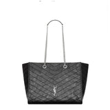 Niki Tote Bag in Black Vintage-Finished Crinkled Calfskin 8711510EN041000