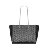 Niki Tote Bag in Black Vintage-Finished Crinkled Calfskin 8711510EN041000