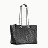 Niki Tote Bag in Black Vintage-Finished Crinkled Calfskin 8711510EN041000