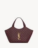 ICARE Burgundy Quilted Lambskin Extra-Large Tote Bag |858191AAANG6195