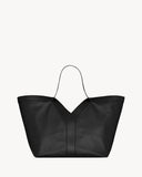 Large Y Tote Bag, Black Grained Calfskin 820672AAEIF1000