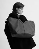 Large Y Tote Bag, Black Grained Calfskin 820672AAEIF1000