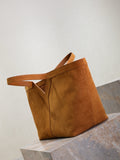 Y Dark Caramel Suede Tote Bag |817602C0X0W2924