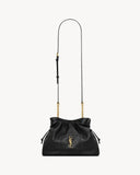 Jamie Black Lambskin Drawstring Shoulder Bag| 862712AAB321000
