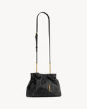 Jamie Black Lambskin Drawstring Shoulder Bag| 862712AAB321000