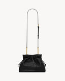Jamie Black Lambskin Drawstring Shoulder Bag| 862712AAB321000