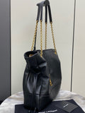 Jamie 4.3 Black Lambskin Chain-Strap Tote/Bucket Bag |809824 AAB32 1000